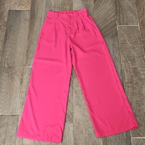 Women's Hot Pink Wide-Leg Pants - Small